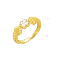 周生生 足金虎爪四叶草贝母戒 92970R 11圈4.24克
