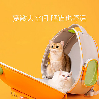 神经猫猫包外出便携太空舱猫咪背包双肩大容量防应激幼猫小型犬宠物书包 萌趣胡萝卜双肩包 L-大型（建议体重18斤内）