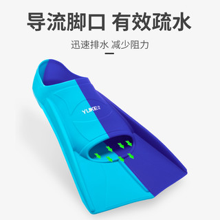 游泳脚蹼男女自由泳蛙泳硅胶短脚蹼成人儿童专业轻便潜水训练脚板 淡蓝色S（建议36-38码 赠送便携网兜和耳塞鼻夹）