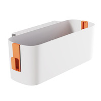 季萌床头置物架挂式大学生床边收纳盒宿舍上铺床头收纳框寝室收纳架 白橘（带挂钩）