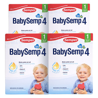 semper森宝奶粉4段瑞典MFGM+DHA乳脂婴儿奶粉12月800g*4