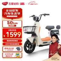 ZUB 五星钻豹 电动车新国标48V13AH电瓶车电动自行车A8源彩暖白/源彩元气橙