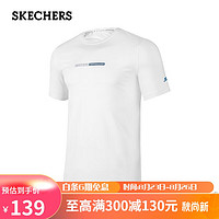 SKECHERS 斯凯奇 夏男子吸湿排汗透气舒适运动圆领针织短袖T恤衫P323M002