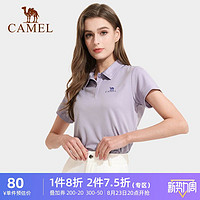 CAMEL 骆驼 女装翻领速干T恤运动春夏新款透气显瘦Polo衫短袖女修身上衣