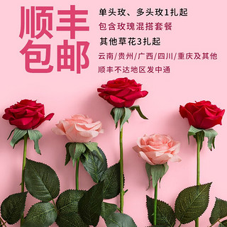 love 钟爱 云南昆明鲜花基地直发玫瑰百合花束家庭插花向日癸花束直批鲜花 香槟玫瑰20枝