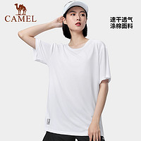 CAMEL 骆驼 户外短袖男运动上衣2023年夏季吸汗透气百搭圆领情侣速干T恤