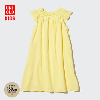 UNIQLO 优衣库 童装/女童 泡泡纱打褶连衣裙(短袖A字版型2023春夏)457818