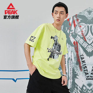 匹克圆领短袖T恤男2023夏季休闲运动上衣宽松篮球训练服健身短T男 DF632052	大白 170/L