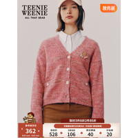 TEENIE WEENIE 小熊针织开衫毛衣外套宽松韩版女款秋冬 粉色 155/XS