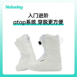 Nobaday零夏男女款单板滑雪鞋新白钢丝扣雪鞋户外装备防滑01001