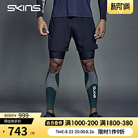 SKINS 思金斯 S3 Superpose男士叠加中裤 中度压缩裤 假两件篮球跑步短裤