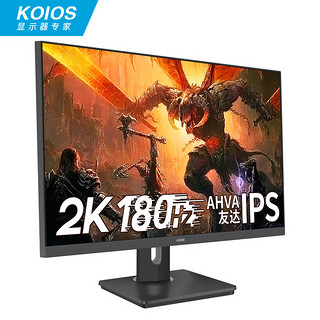 KOIOS 科欧斯 K2723QK 27英寸 IPS FreeSync 显示器（2560×1440、180Hz、100%sRGB、HDR10、Type-C 60W）