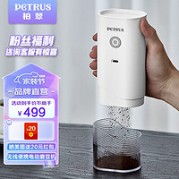 柏翠（petrus） 电动磨豆机咖啡豆研磨机便携家用小型手磨咖啡机自动研磨PE3770 白色