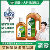 Dettol 滴露 消毒液家用室内消毒衣物除螨250+750ml