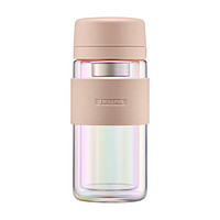 双立人 高硼硅双层玻璃茶滤杯 炫彩粉色 310ml