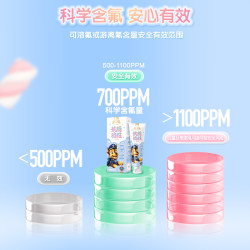冷酸灵 贝乐乐抗糖防蛀儿童牙膏2一12岁宝宝换牙期科学含氟水果味 60g