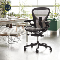 Herman Miller Aeron人体工学椅电脑椅学习办公椅石墨色（标准款-中号-10天发货期、尼龙脚、升降扶手）