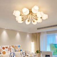 大观园 简约现代客厅灯创意奶油风卧室灯田园花朵餐厅灯LED吸顶灯