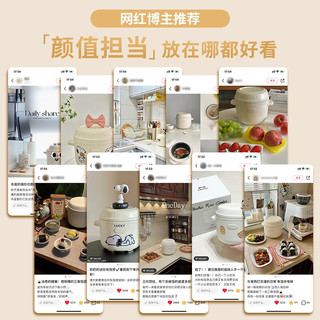 BRUNO 小饭墩电饭煲家用1.5L小容量1-3人日本智能预约微压多功能菜单不沾锅内胆迷你电饭锅2023年新款 海盐蓝