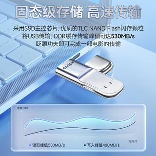 忆捷（EAGET）256GB USB3.2 Type-C双接口SU10加密固态U盘一键备份读速530MB/s手机移动高速大容量办公优盘