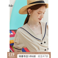 范思蓝恩 复古海军风衬衫 23FS12405