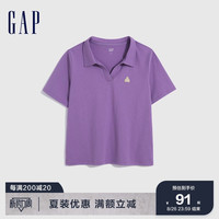 Gap 盖璞 女装夏季2023新款纯棉POLO开领水洗棉上衣714683短袖T恤