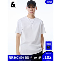 杰克·琼斯(JACK&JONES)短袖T恤男士夏季圆领休闲商务字母胶印休闲男装百搭223101070 A06本白 165/88A/XS