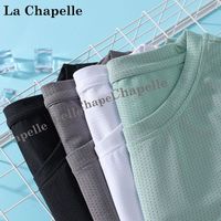 拉夏贝尔 La Chapelle 冰丝速干t恤男短袖夏季胖子大码宽松网眼透气凉感体恤