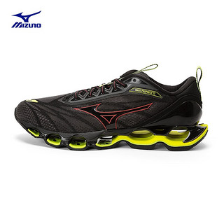 Mizuno 美津浓 Wave Prophecy 11 男子跑鞋 J1GC220072 暗灰色/亮红色/荧光黄 44.5