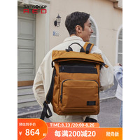 Samsonite 新秀丽 双肩包商务背包男士 休闲时尚大容量电脑包 QE7 棕褐色