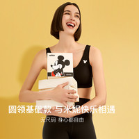 迪士尼联名米奇印花无尺码经典背心式无钢圈文胸罩内衣套装