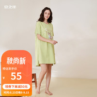 安之伴女士睡裙亲肤舒适夏季薄款可外穿中长款圆领套头睡裙女 深草绿 M