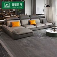 富繁 三防免洗科技布沙发小户型客厅意式极简北欧脚踏布艺沙发3315