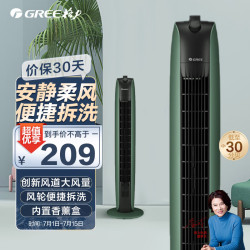 格力 定时塔扇家用电风扇大风量无叶风扇易拆洗电扇柔风落地扇台式摇头小型风扇 FL-08X65g
