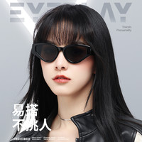 目戏2023新款太阳镜女款复古时尚个性潮流欧美风小框街拍猫眼墨镜