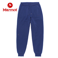 Marmot 土拨鼠 运动卫裤户外弹力加厚加绒印花logo男女卫裤休闲裤