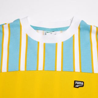 PUMA 彪马 女子纯棉撞色条纹短袖连衣裙睡裙 596007