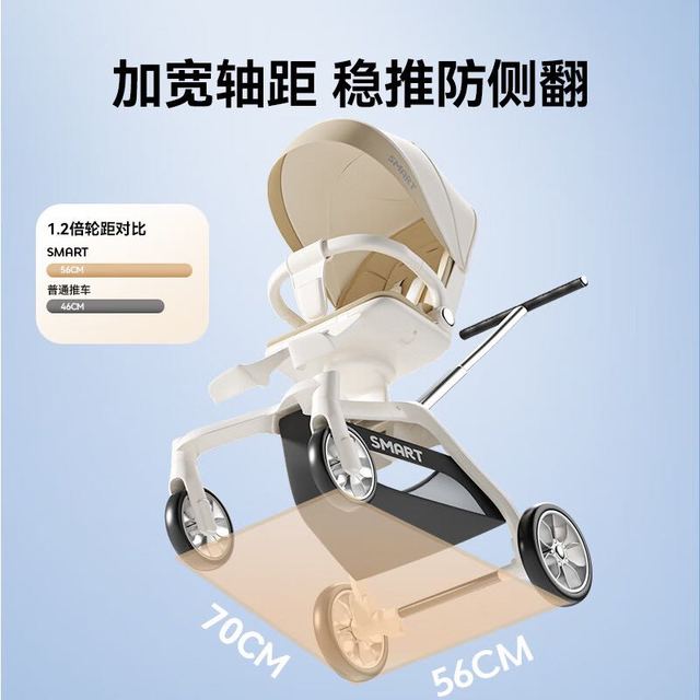 smartstroller 思漫特 遛娃神器婴儿推车可坐可躺轻便折叠(铝合金车架+3D舒适透气)