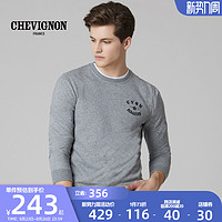 CHEVIGNON 法国尚飞扬 春秋新品机车主题绣花圆领卫衣男潮商场同款