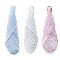 全棉时代 2100014501 婴儿水洗纱布手帕 6条装 蓝色+粉色+白色