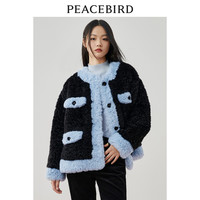 太平鸟外套福利合集秋冬女士外套上衣颗粒常规绒小香风加厚 YOUWEIPEACEBIRD联名短西装白色 L