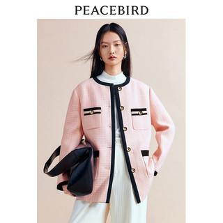 太平鸟外套福利合集秋冬女士外套上衣颗粒常规绒小香风加厚 YOUWEIPEACEBIRD联名短西装白色 XS