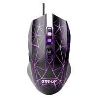 ONE-UP 先手 鼠标有线办公家用电竞游戏USB笔记本台式电脑通用机械感发光加配重
