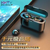康佳KKTV KY-EJ010 无线5.2真无线蓝牙耳机LED数显TWS触控降噪运动跑步迷你隐形游戏通用华为苹果安卓