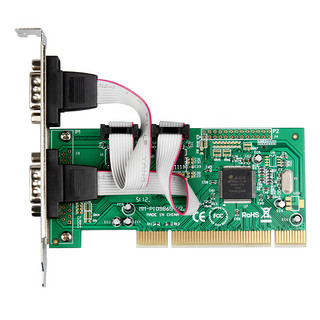 乐扩 工业级PCI串口卡2口PCI转COM串口9针RS232串口卡9865芯片