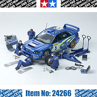 TAMIYA 田宫 1/24跑车汽车轿车拉力赛车斯巴鲁SUBARU系列拼装车模仿真模型摆件 检修维护小组及设备场景