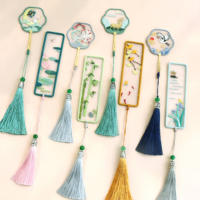 暖猫 刺绣书签diy材料包手工自绣初学者制作学生Y绣品苏绣古风创意礼物