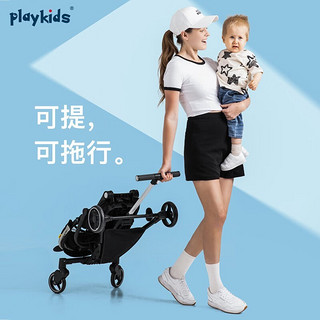 playkids 普洛可 婴儿推车遛娃遛神器溜娃童车可坐可躺双向推行X6-2平躺双向 半躺换向版X6-2佩斯利黄