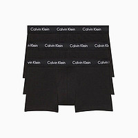 Calvin Klein CK男士平角内裤三条装舒适棉短裤男 送男友礼物 NU2664001 黑色 M