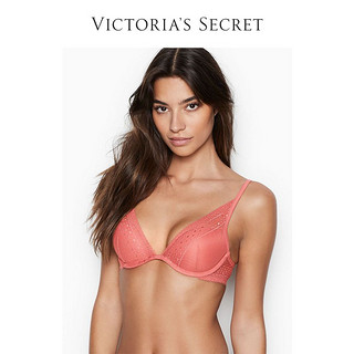 VICTORIA'S SECRET 维密 蕾丝饰边网纱深V聚拢1/2罩杯大胸文胸内衣女